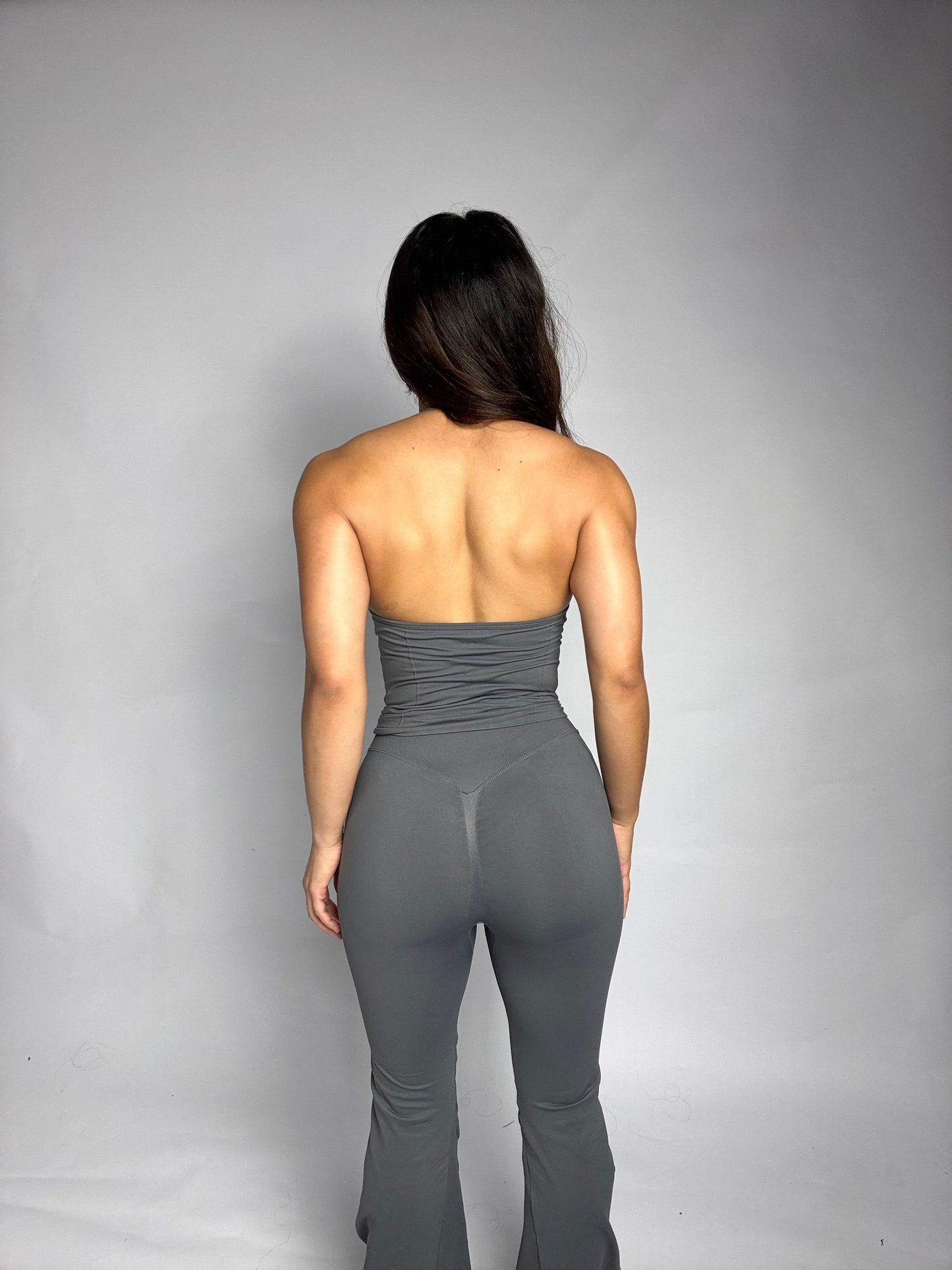Sculpt Halter Flare Set Grey