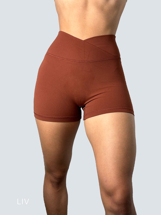 Short vino Curve – Scrunch | Pretina Cruzada | Cintura Alta