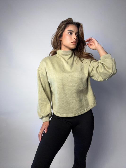 Suéter LIV Soft Mock Neck – Sage