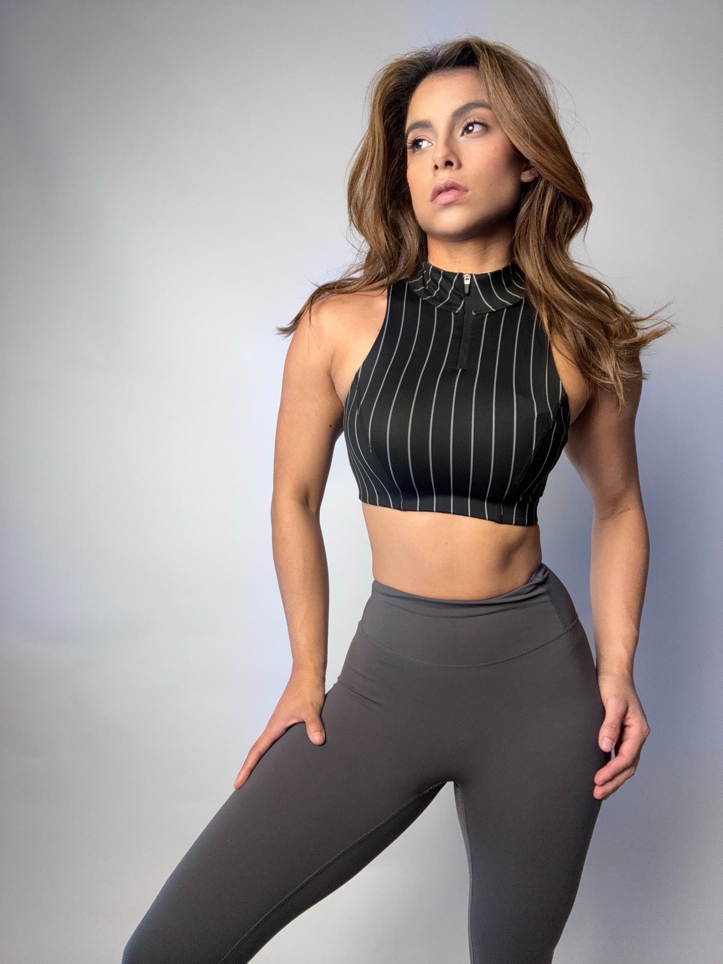 Top LIV Pinstripe Zip